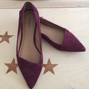 Suede leather flat shoe